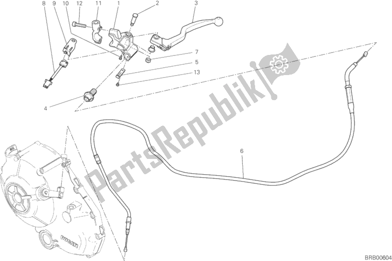 Alle onderdelen voor de Koppeling Controle van de Ducati Monster 797 Plus Thailand USA 2019